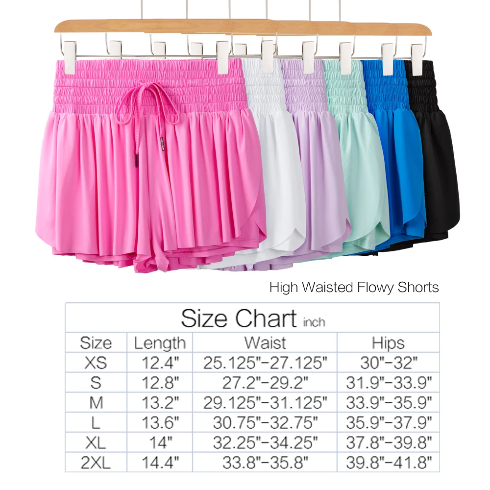 2 in 1 Flowy Athletic Shorts for Women High Waisted Gym Yoga Workout Running Tennis Skirt Skort Cute Clothes Casual Summer