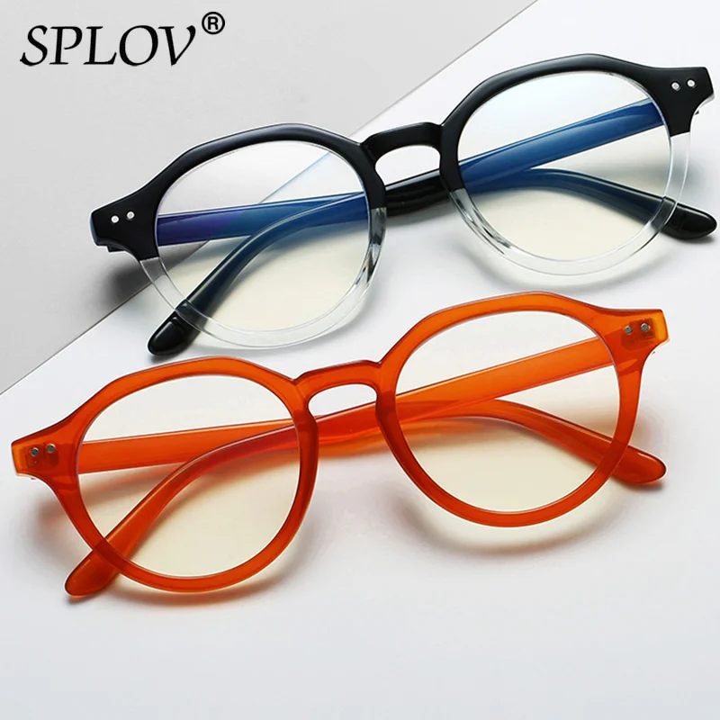 Fashion Anti Blue Light Glasses Men Prescription Eyeglasses Frame Women Computer Goggles Vintage Round Optical Eyewear UV400