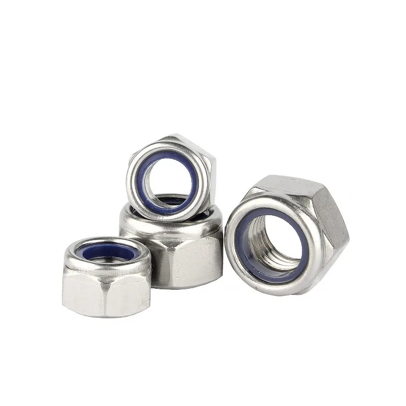 Nylon Anti-Loose Nut, Self-Locking 304 Stainless Steel Anti-Skid Locking Hexagonal Screw Cap M2 M3 M4 M5 M6 M8 M10 M12 M14 M18