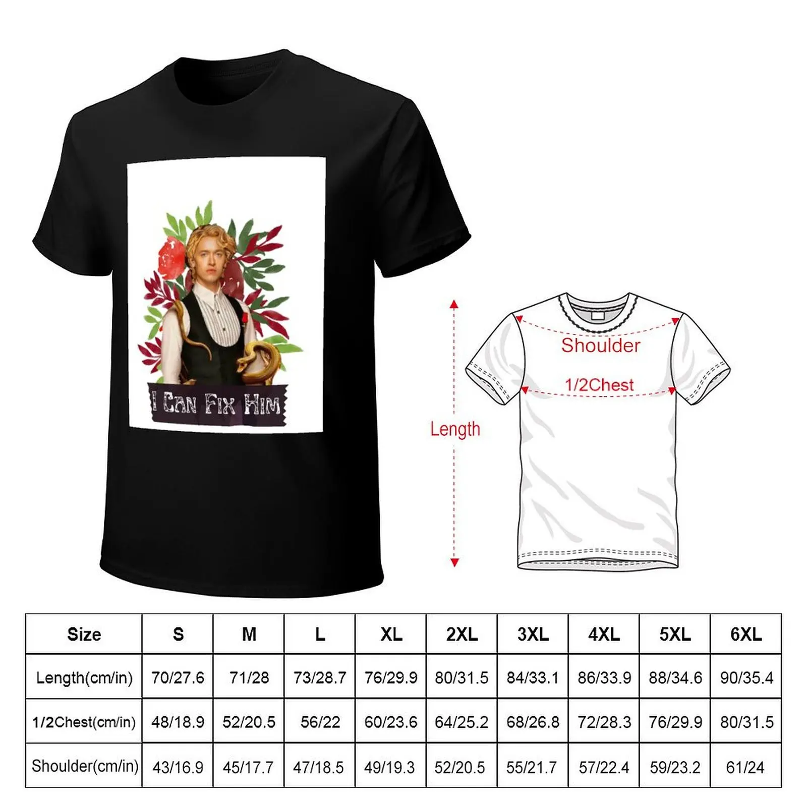 Coriolanus Snow Tom Blyth - I Can Fix Him Graphic T-Shirt Casual Loose Short Sleeve Tee for Men