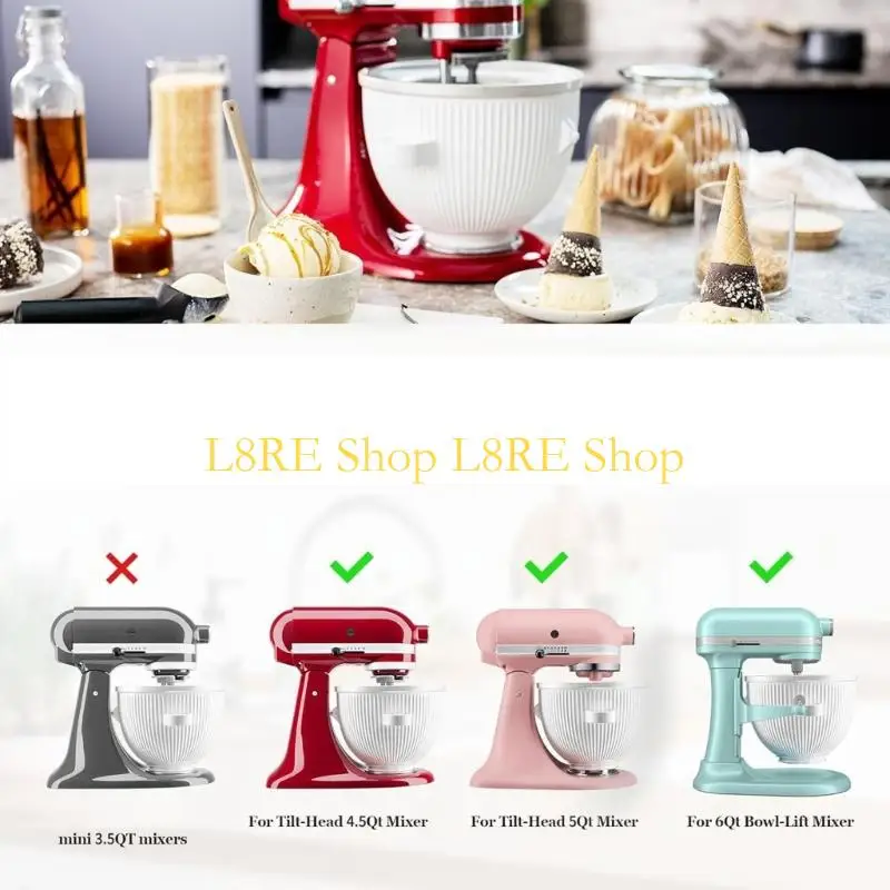 L8RE Multifunctional Ice Cream Maker Part Ice Cream Mixing Head Mixer Attachment Suitable for Kitchen Mixers