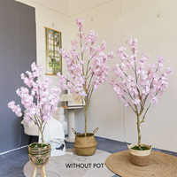 Artificial Cherry Blossom Tree Decorative pink Sakura Tree Japandi Style Home Living Room Fake Plant for Decor