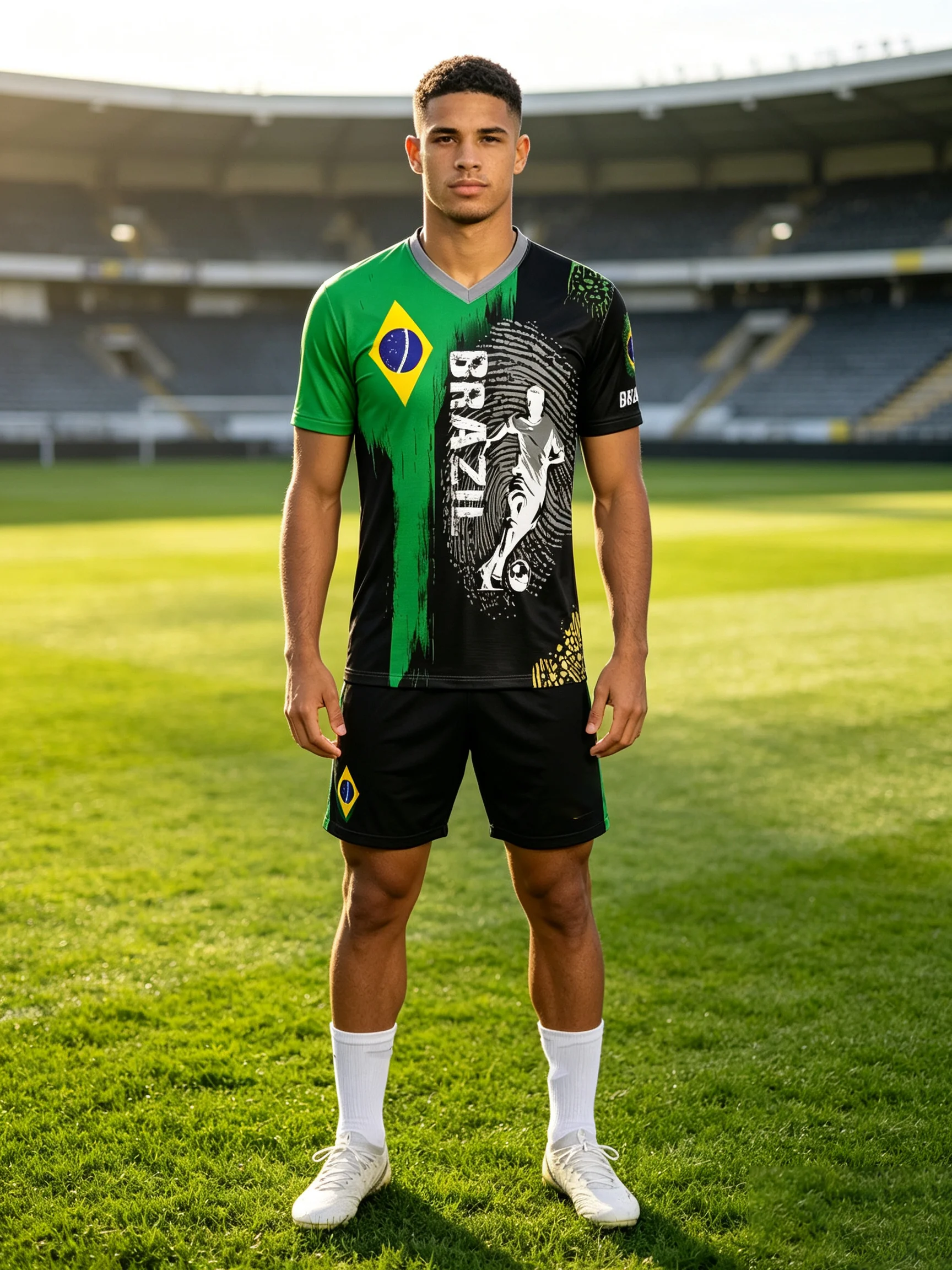 Durable Brazil national‑team sport top, fine stitching workmanship and six replaceable collar styles