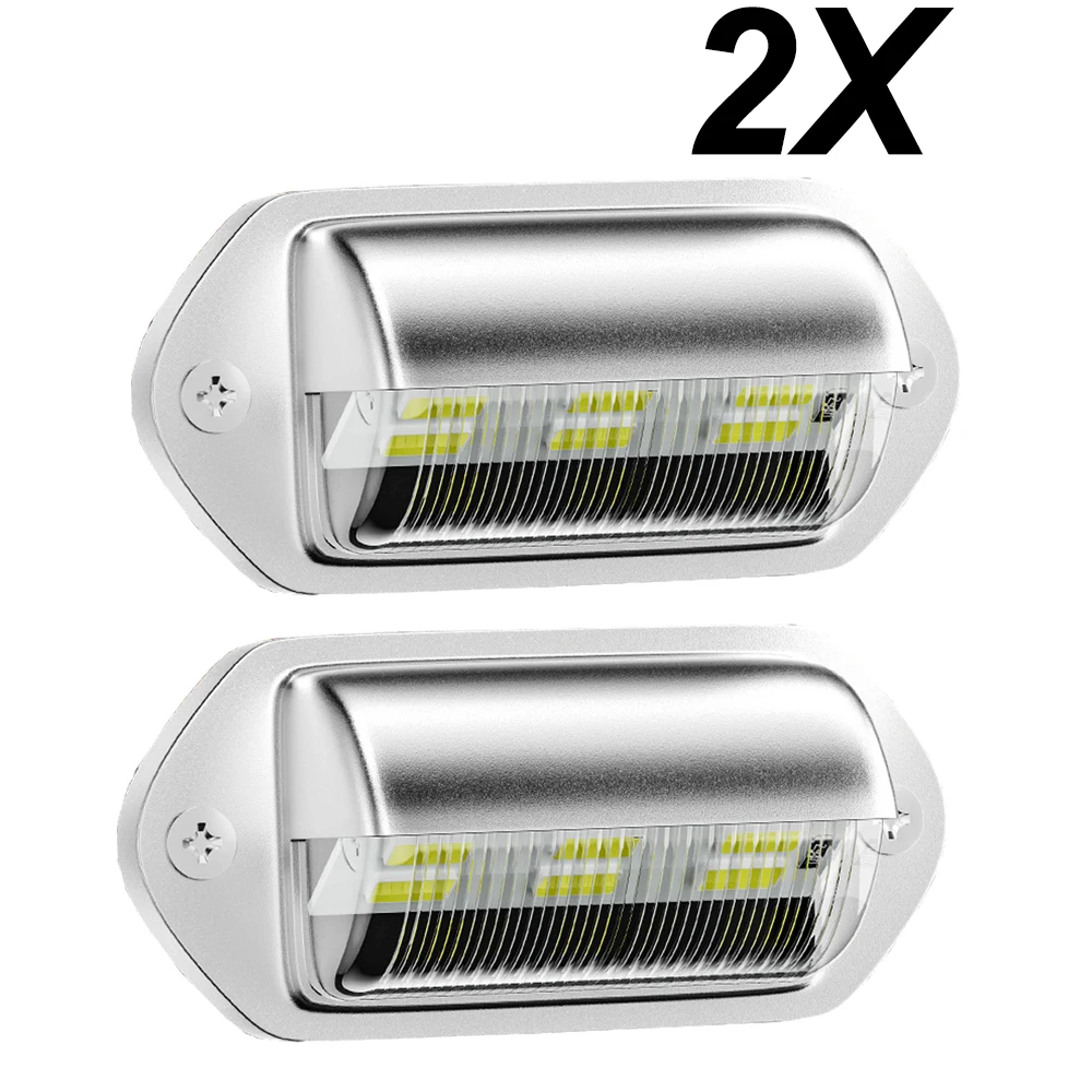 

1/2PCS 6LED Car License Number Plate Light For SUV Truck Trailer Van Tag Step Lamp White Bulbs Car Products License Plate Lights