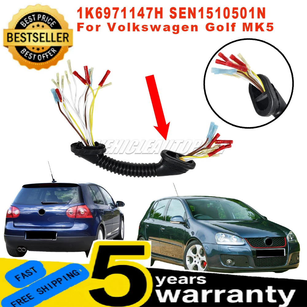 SEN1510501N For VW Golf MK5 A5 New 1Pc 1K6971147H Left Tailgate Boot Wiring Harness Repair Kit Easy Installation car accessories