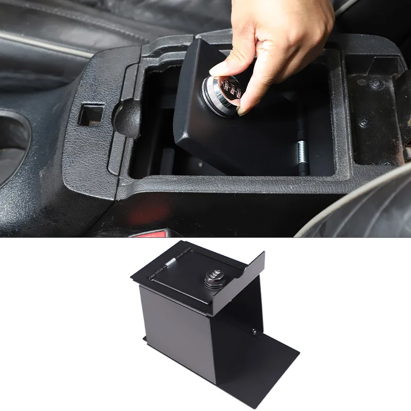 For HUMMER H3 H3T 2005-2009 Aluminum alloy Car Password Lock Security Safe Box Armrest Storage Privacy Protection Accessories