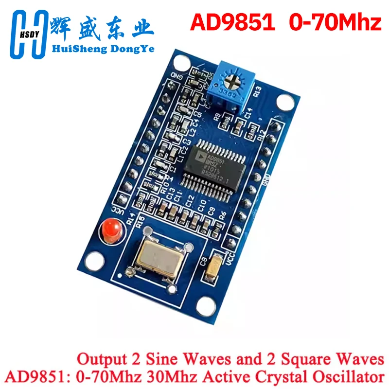 AD9850 AD9851 DDS وحدة مولد الإشارة مجلس التنمية 0-70 ميجا هرتز 0-40 ميجا هرتز 2 موجة جيبية و 2 موجة مربعة 125 ميجا هرتز 30 متر مذبذب #5