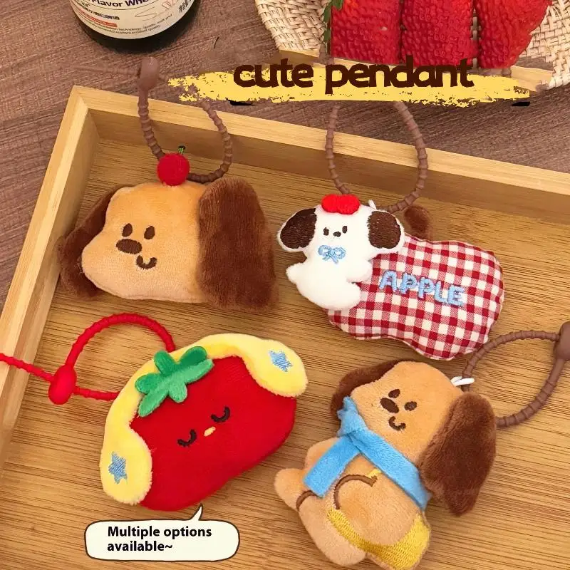 Cute Cartoon Puppy Doll Pendant Plush Keychain Kawaii Stuffed Doll Toys Charm Backpack Handbag Pendant Accessories Kid Gifts