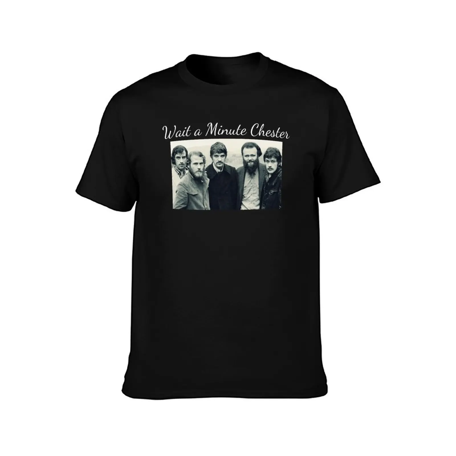 Wait a Minute Chester T-Shirt Summer Casual Cotton Tee Oversized Streetwear Tops Vintage Graphic Print Unisex Men Women