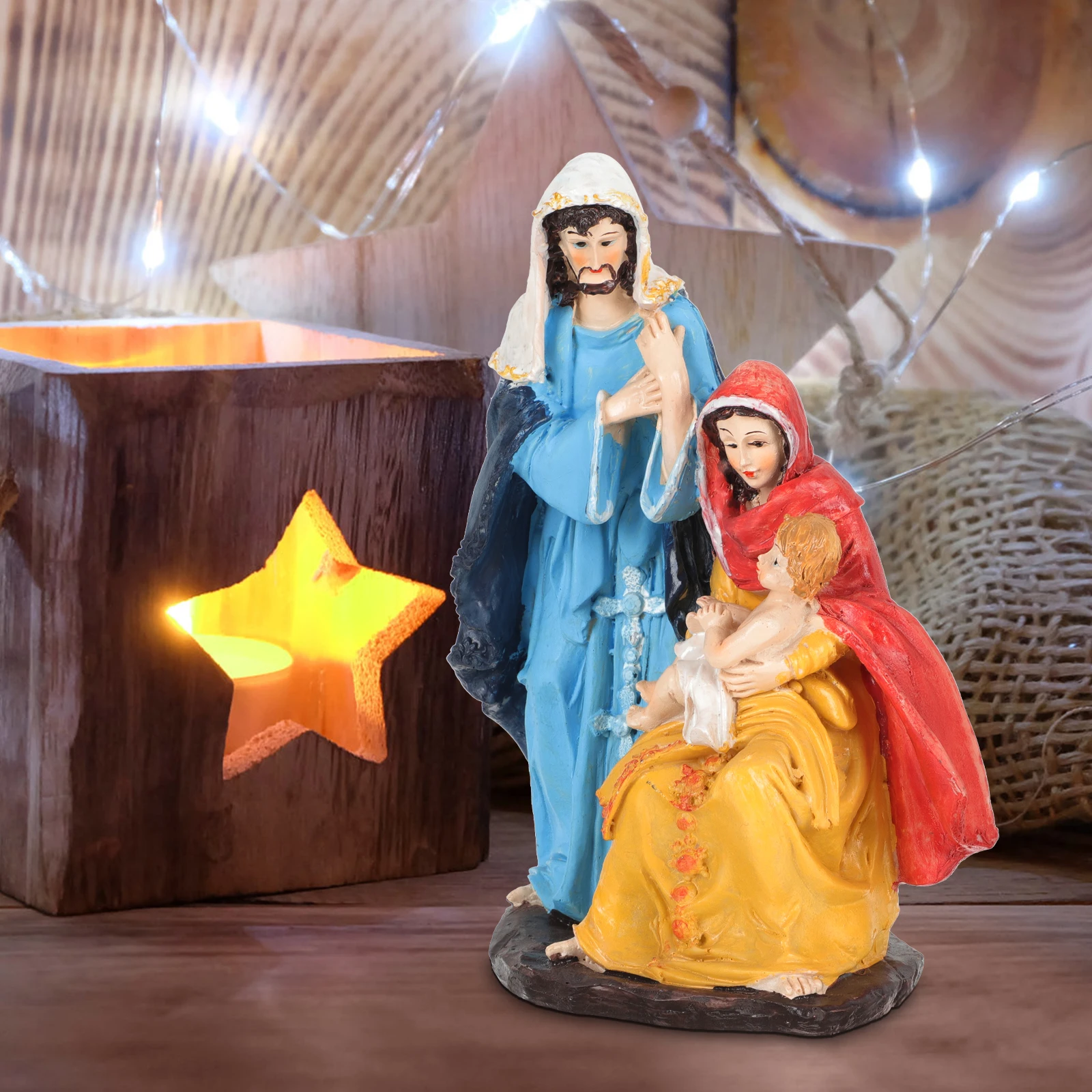 

Resin Desktop Ornament Jesus Born Religious Church Decoration Statue Baby Jesus For Home Fireplace Tabletop