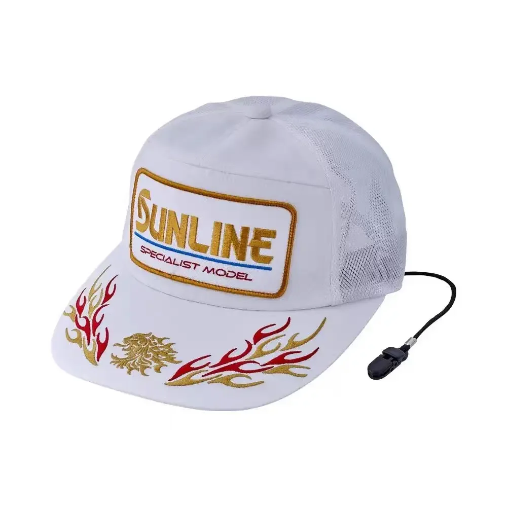 New SUNLINE Fishing Cap for Men Half Mesh Summer Sunscreen Shade Embroidered Fishing Master Hat CP-3402