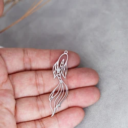Lucky Koi Fish DIY Tassels Earring Vintage Necklace for Women Stainless Steel Pendant Charms for Jewelry Making Bulk Accessories