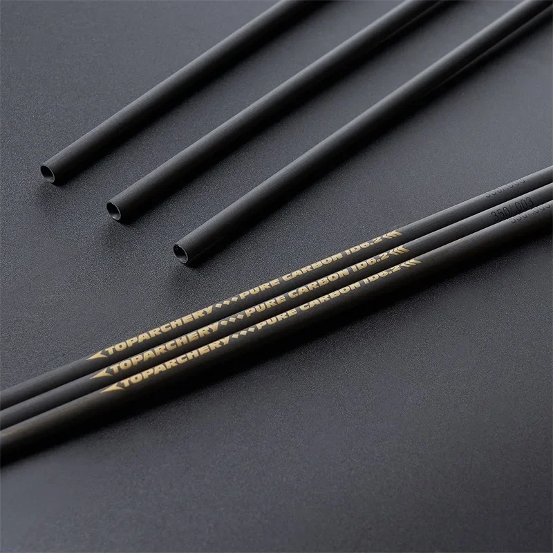 Archery Pure Carbon Arrow Shaft Spine 300 350 400 500 600 ID 6.2mm Recurve Bow Hunting Shooting