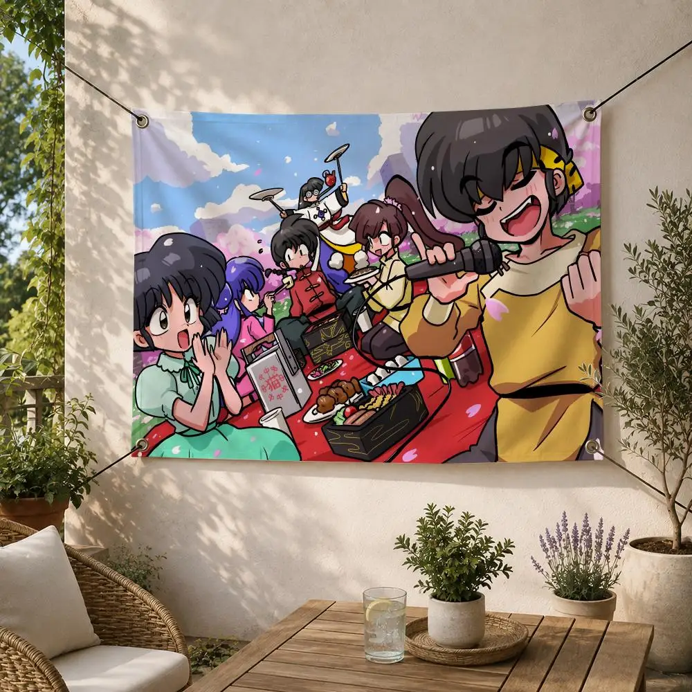 Anime Martial Ranma 1/2 Flags Decorative Flag Banner for Outdoor Garden Yard Camping Party Home Wall Hanging Decor