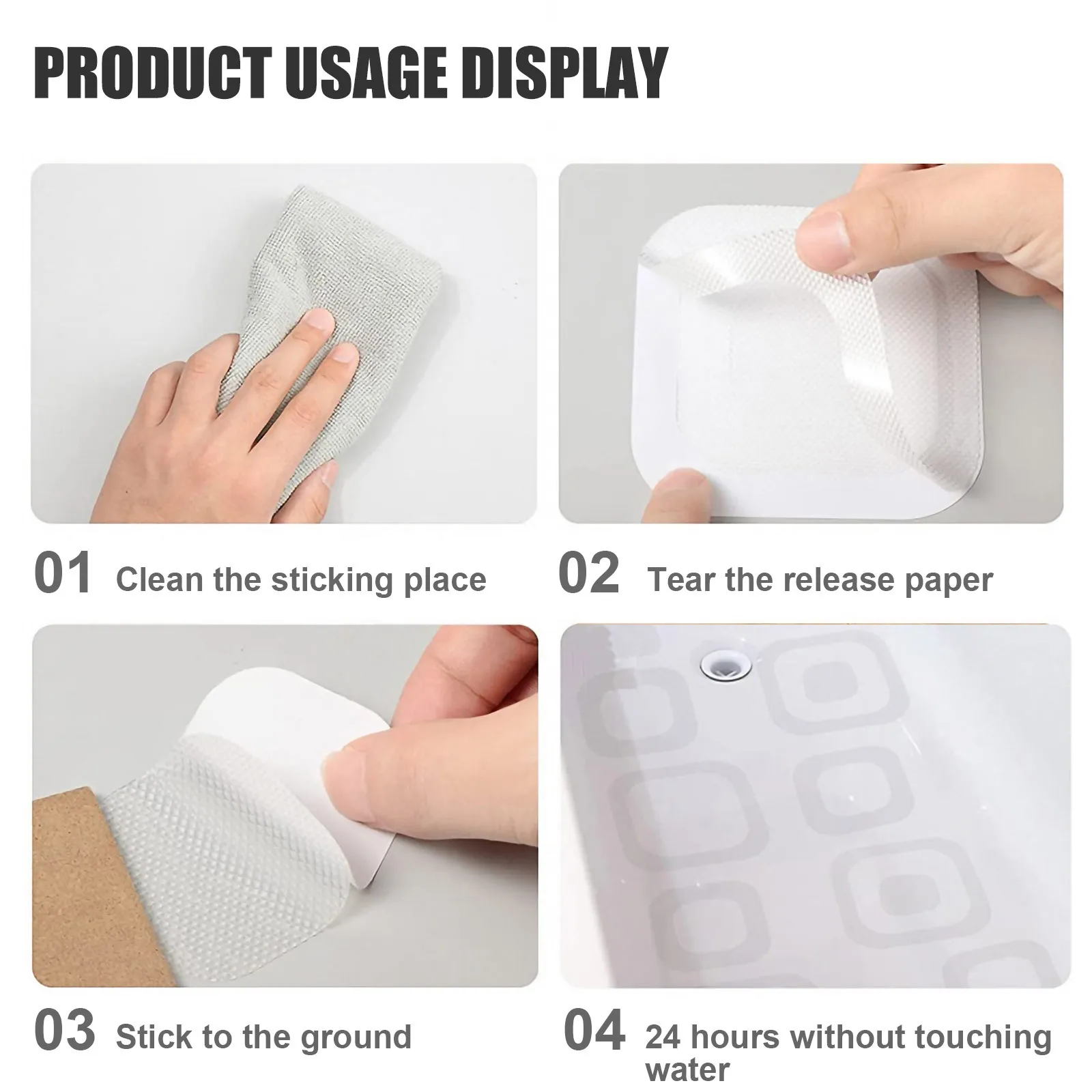 24 قطعة حوض الاستحمام المضادة للانزلاق ملصق مربع مقاوم للماء عدم الانزلاق ملصق مائي للحمام الاطفال سلامة الطابق ملصق المضادة للانزلاق حوض الاستحمام مائي