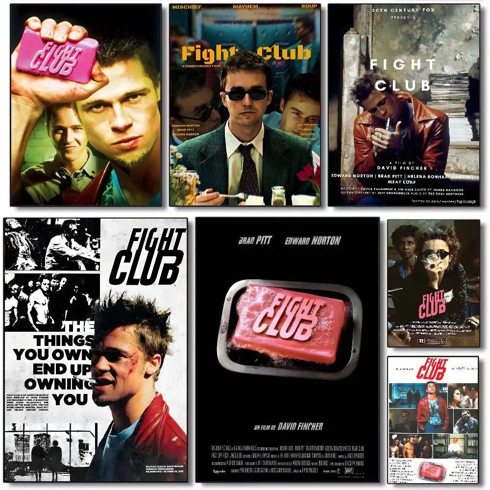 F-Fight Club Good Quality And Poster Art Canvas HD Aesthetic Printing Paper Wall Art for Living Room Bar Fashion Home Decor