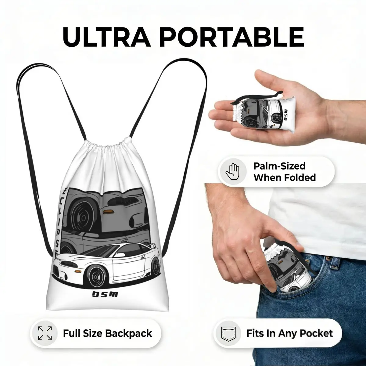 Eclipse 2G Comic Drawstring Backpack Sports Gym Bag Lightweight Foldable Storage Drawstring Bag for Men Women