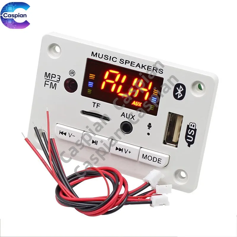 

12V Bluetooth 5.0 decoding board with power amplifie USB flash drive, FM radio, AUX playback, DIY audio box