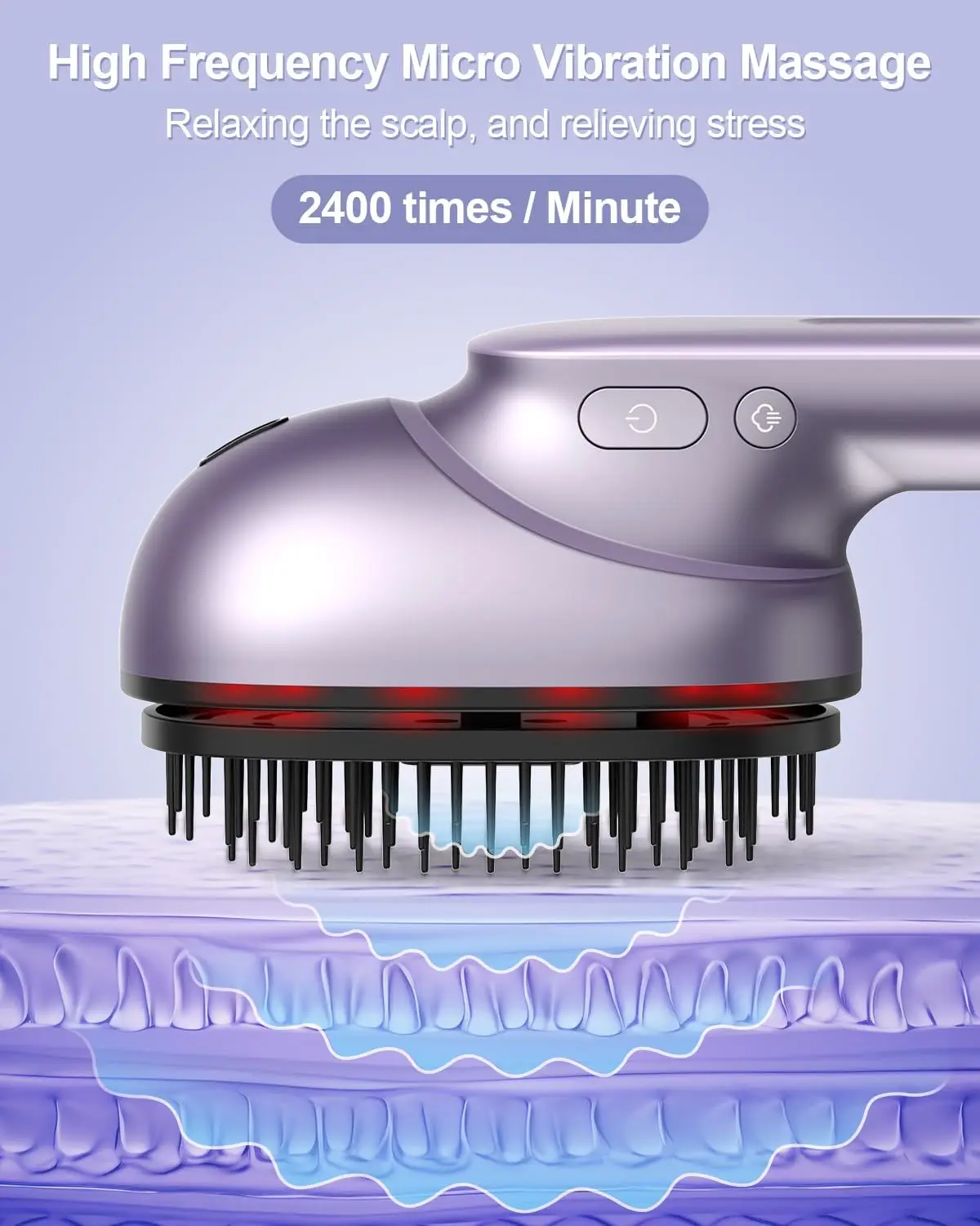 Pente elétrico portátil profissional para massagem no couro cabeludo, luz infravermelha, cabeça de alta frequência, óleo essencial, escovas de cabelo elétricas