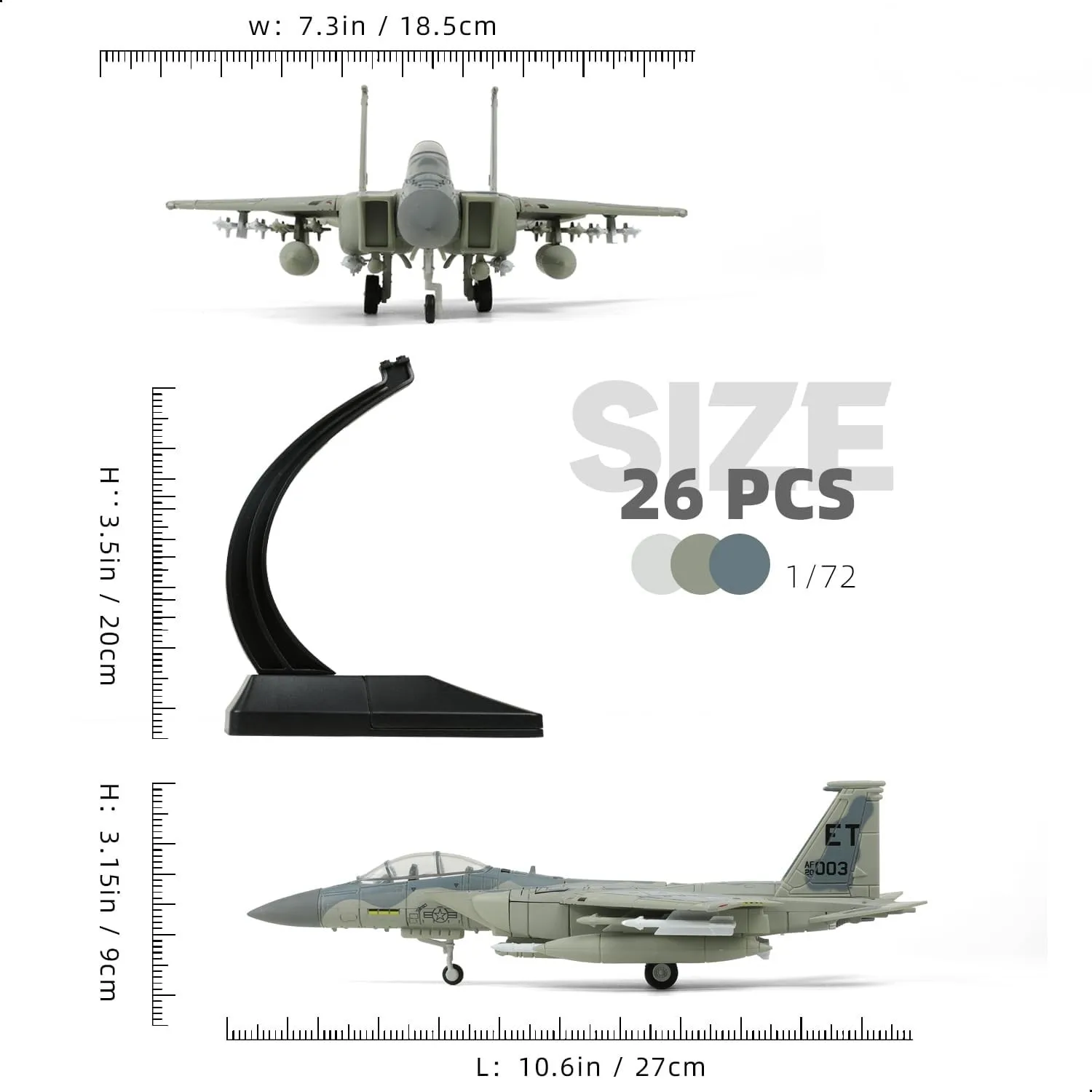 1/72 F-15EX Eagle II American Air Force Fighter Jet Easy Snap Build Model Toy Kit F15 Airplane Assembly Model with Stand Gift view 6