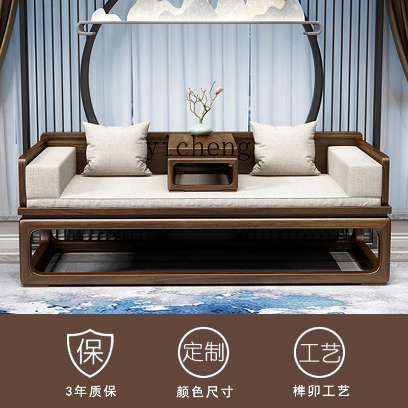 all solid wood retractable living room sofa ash wood red zen antique push-pull bed