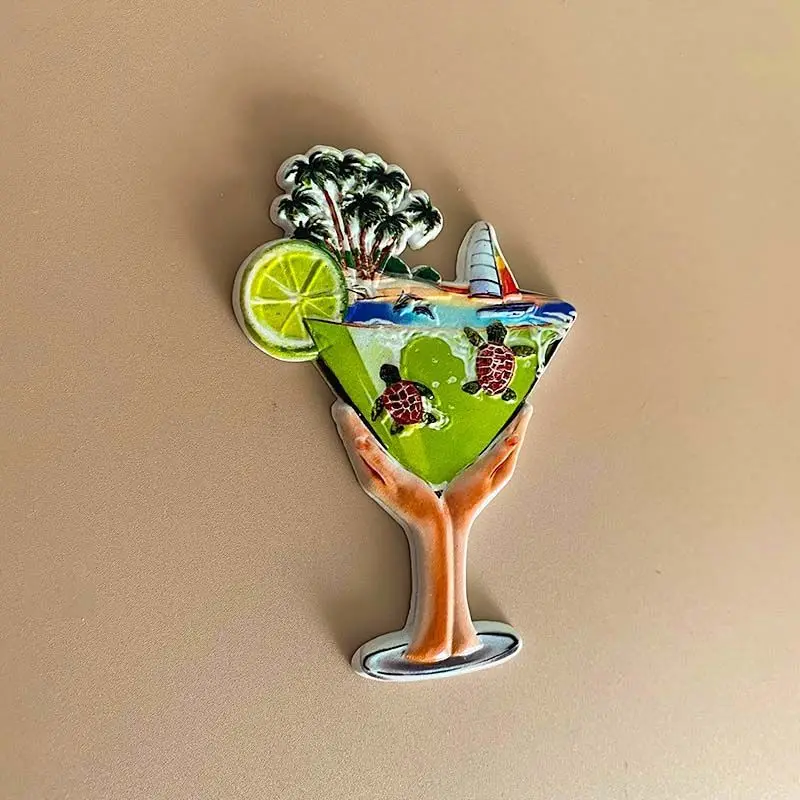 Maldives Velavaru Island Fridge Magnet 3D Resin - Palm Trees Beach Turtles, Imanes para Nevera Cute Home Decor Items