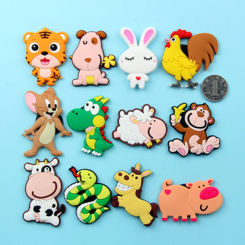 Creative cute animal magnetic patch soft silica gel iron magnet decorative message board magnet refrigerator blackboard paste
