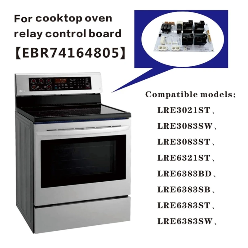 ABBN EBR74164805 Range Oven Relay Control Board  Replacement For Range Stove Oven Replaces LRE3021ST LRE3083SW
