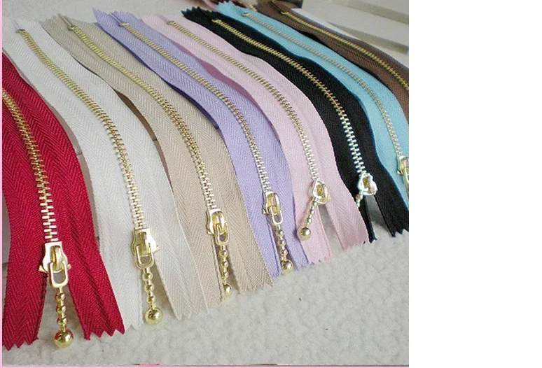 10PCS 3# Gold Metal Zipper Close-end Zip 12/15/20cm Metal Zippers Garment Bag Decor Zipper Zip Reapir Kit DIY Sewing Accessories