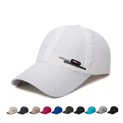 Summer New Breathable Hole Punch Quick Dry Hat Men's Outdoor Fishing Shade Sunscreen Baseball Cap Cycling Travel Sports Cap