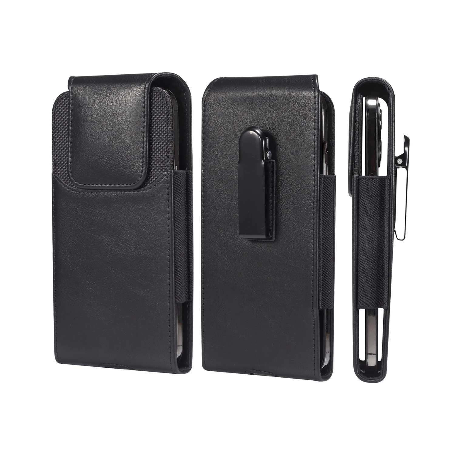 Leather Magnetic Phone Belt Clip Case Men Waist Bag Holder For iPhone 15 14 13 Pro Max Samsung Xiaomi Redmi Note 7 Holster Pouch