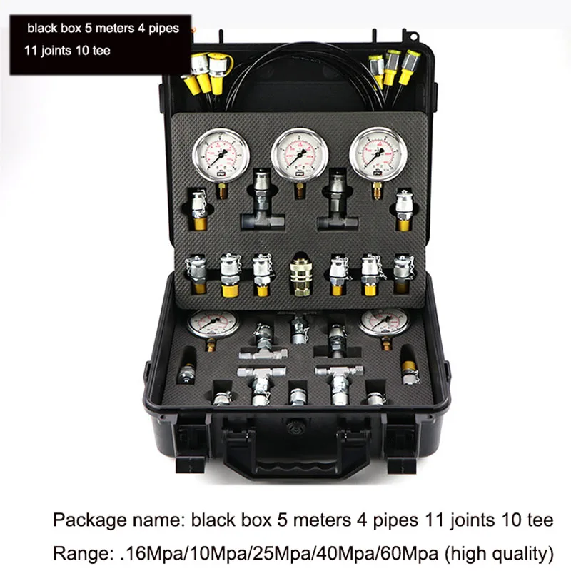 Excavator Pressure Gauge Hydraulic Oil Test Pressure Detector Precise Hydraulic Measuring Box Pilot Pump Combination Instrument