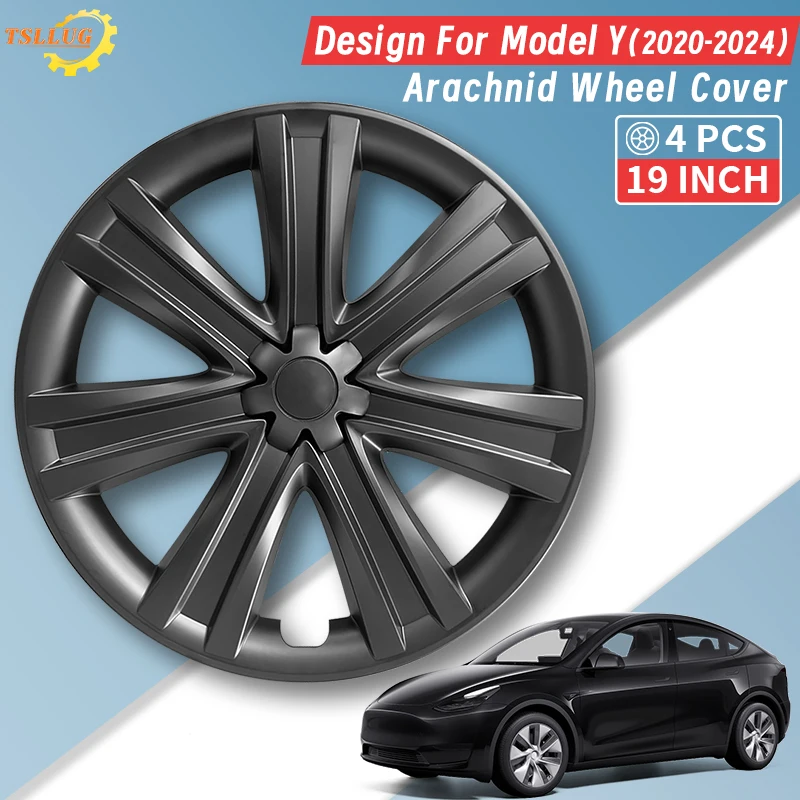 

4PCS for ModelS 2022-2024/Y 2020-2024 Vehicle Full Coverage Arachnid Style Wheel Cover Cap19 Inches Hubcaps Automobile for Tesla