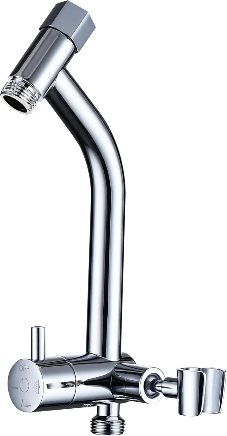 

Good All Metal Shower Diverter with Low Handheld Holder, 3-Way Diverter Valve with Pause Mode for Handheld and Fixed Shower Head