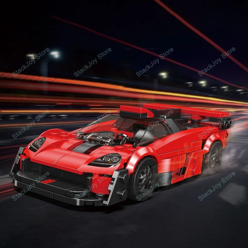 Schimmel Koning 333 Stuks Rode Hypercar Stadsauto Bouwstenen Technische Sport Racing voertuig Educatief Speelgoed Decoratie Kerstcadeau