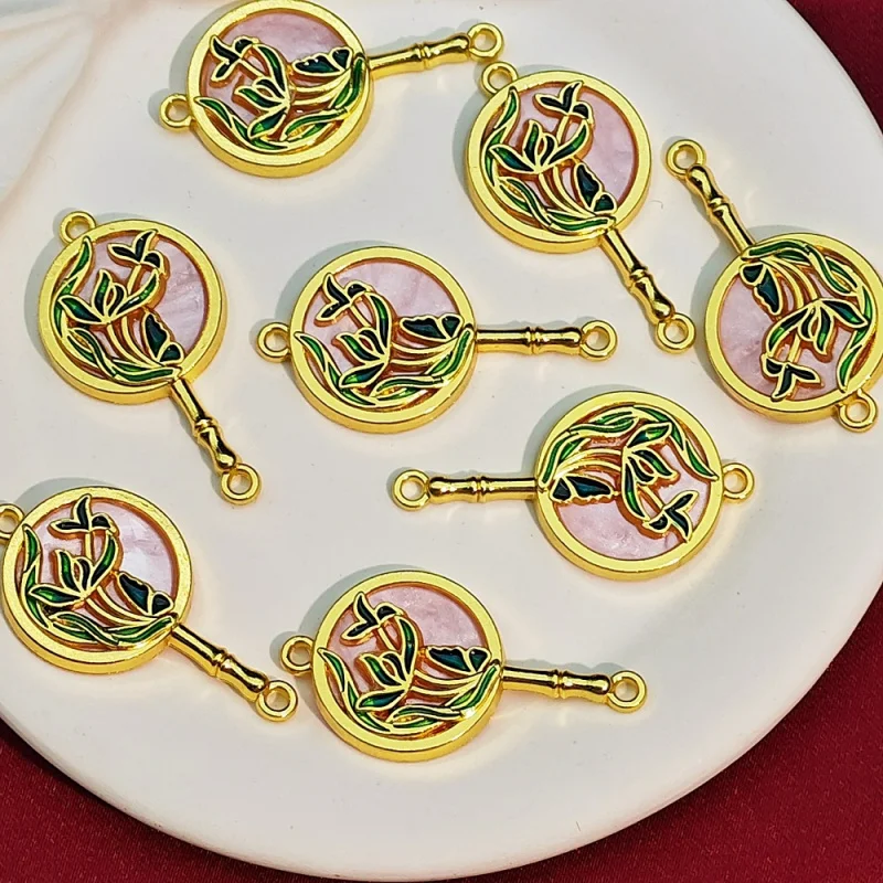 20pc set Plum Orchid Bamboo Chrysanthemum Alloy Enamel VintagediyHandmade Necklace Bracelet Small