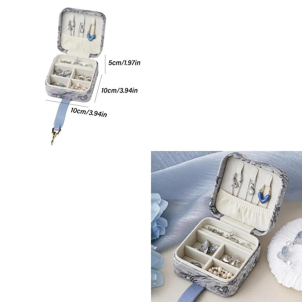 

Portable Travel Jewelry Box with Vintage Pattern for Business and Vacation Use