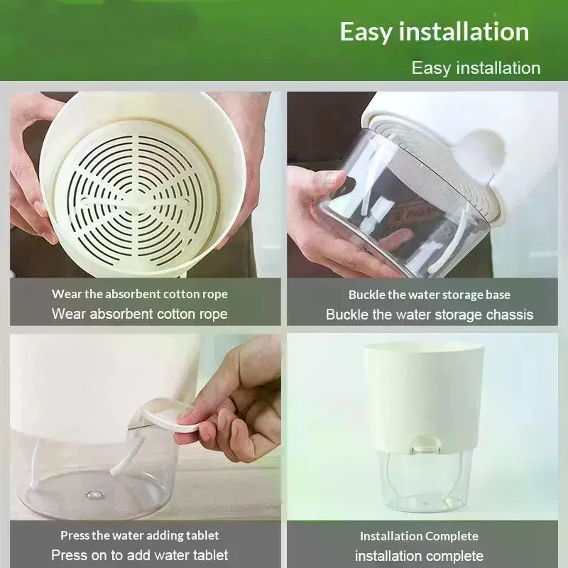 Hydroponic Pot Self Watering Flower Pot Liquid Farming Soilless Cultivation Planter Cotton Rope Watering