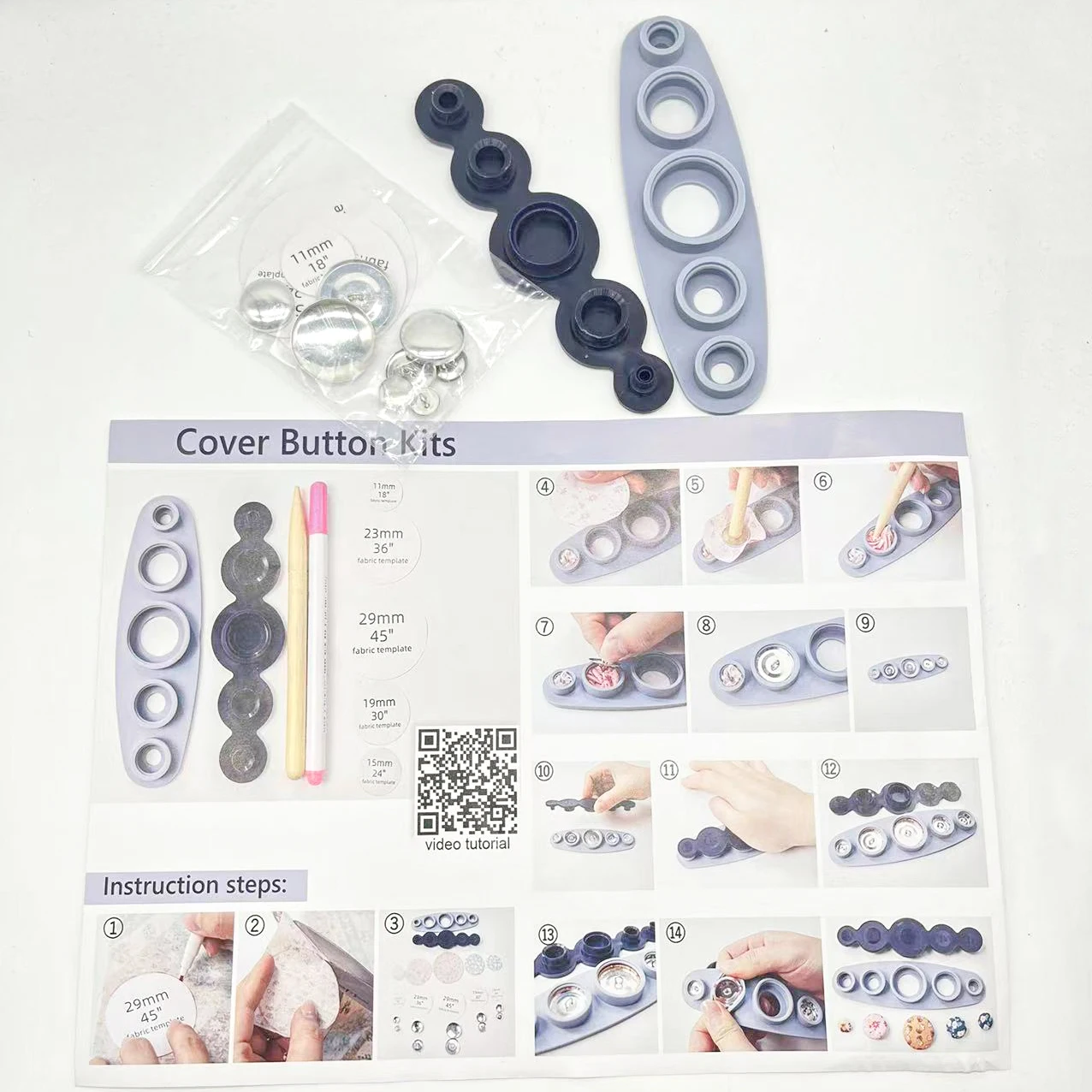 5 in 1 Cover Button Kit Cover Button Making Tool For Covered Button Handmade Button And Clothes Decorating DIY