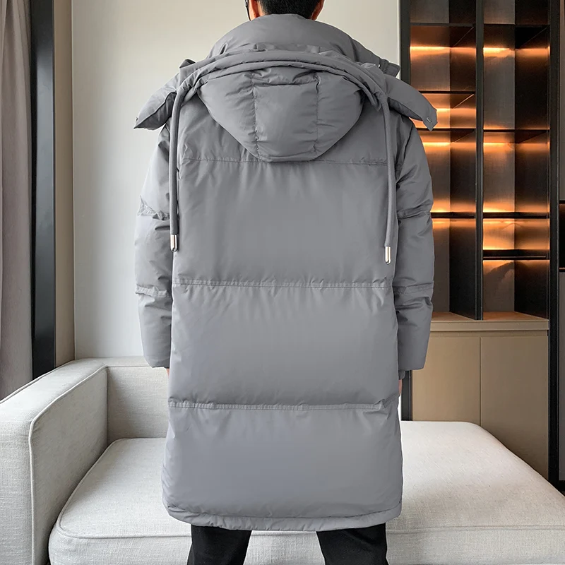 

2025 New Faion Thi Warm Winter Long down Jaet Couple White Du Feather Outerwear Youth Polyester Fiber Hooded Coat