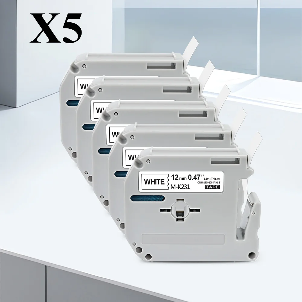 5PK 9mm 12mm MK Label Tape Compatible Brother M Tape Adhesive Sticker Brother MK231 MK131 MK221 MK121 for P-Touch PT65 PT80 PT70