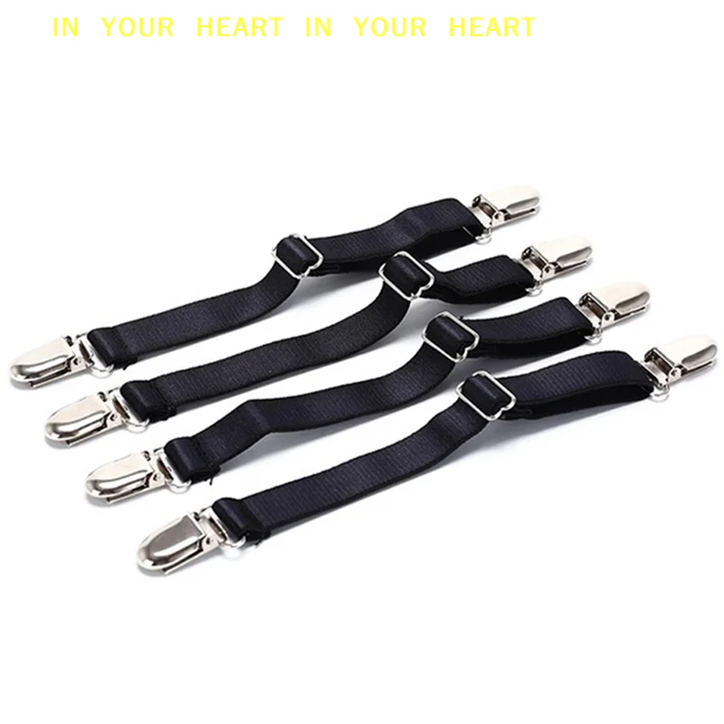 【X】2Pcs Adjustable Elastic Bed Sheet Clip Mattress Cover Corner Holder Clip Fasteners Straps Grippers Elastic Hook Sets