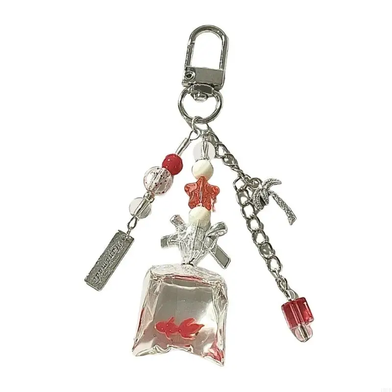 

10CE Handmade Beaded Keychain with Colorful Pattern and Fish Detail