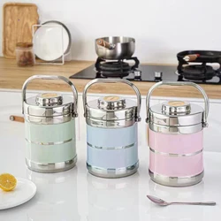Stainless Steel Lunch Box 1400ML Steel Food Container Multilayer Portable Lunch Box Adult Student Children's Kitchen Accessories