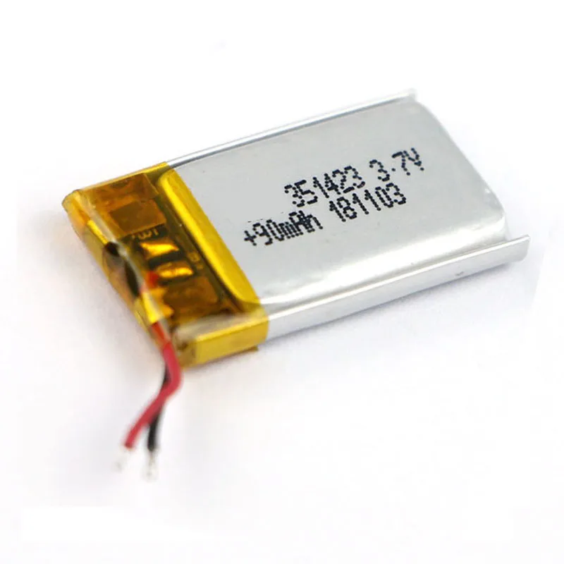 2/5/10/20 Pcs 3.7V 90mAh 351423 Lithium Polymer Ion Battery 2.0mm JST Connector