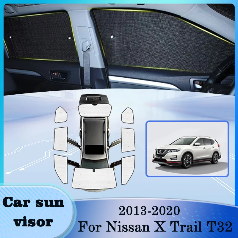 For Nissan X Trail Rogue T32 2013-2020 Sunshade Windshield Anti-UV Visor Car Interior Window Windshield Surround Visor Car Parts