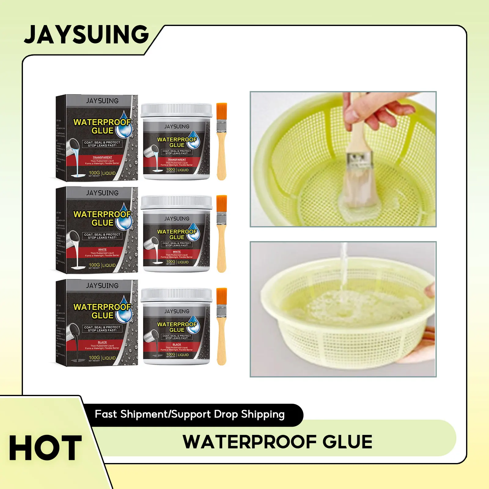 

Waterproof Glue Coating Sealant Agent Transparent Invisible Paste Glue with Brush Restore Adhesive Roof Bathroom Leak-Free Glue