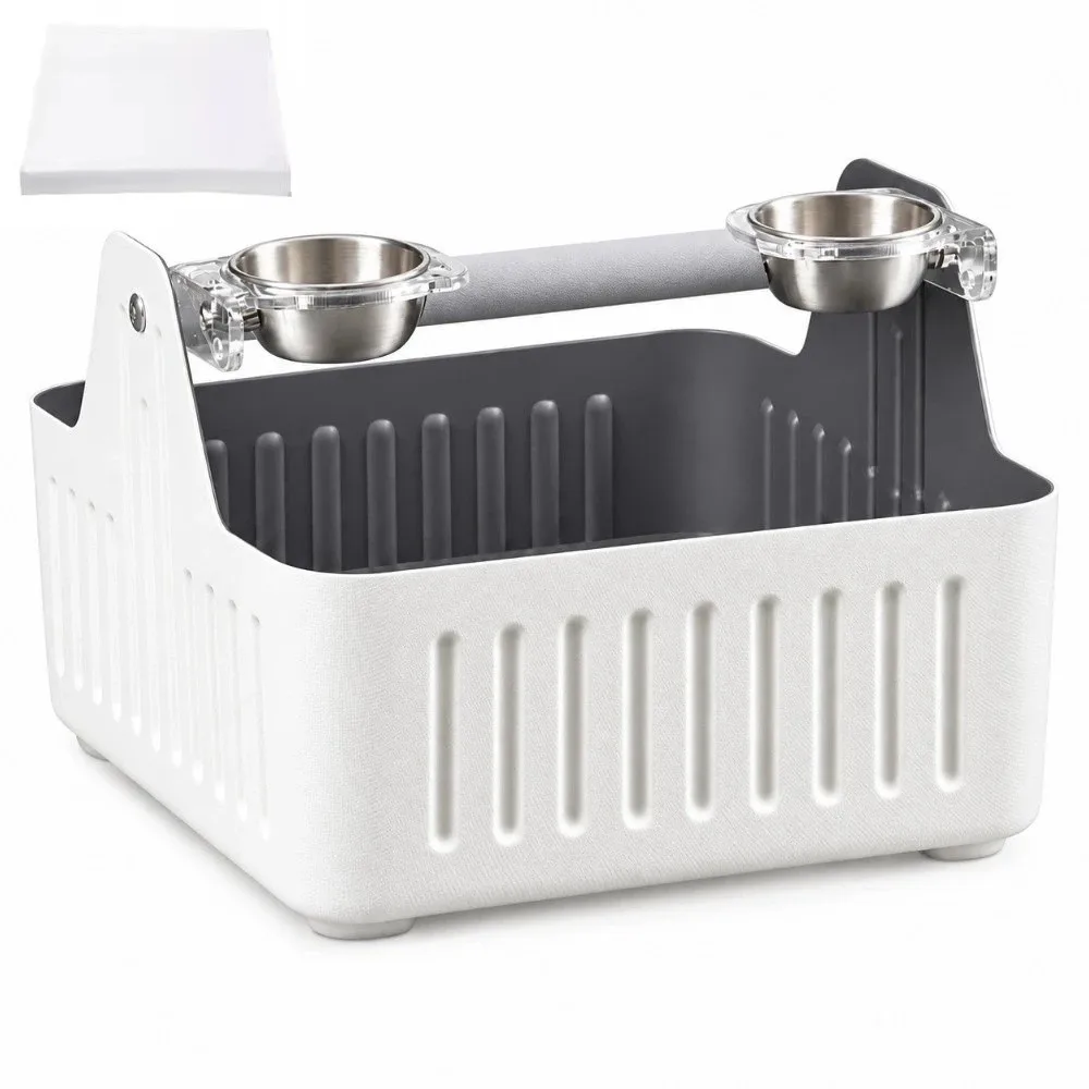 Easy Clean Parrot Fixed-Point Defecation Station with Ruling Paper with Tray Parrot Potty Training Trash Can Aluminum Alloy