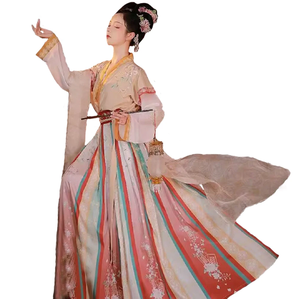 

Hanfu Dress 3Pcs Set Ancient Chinese Costume Women Traditional Hanfu Dance Costumes Embroidered Fairy Dress For Graduation Party