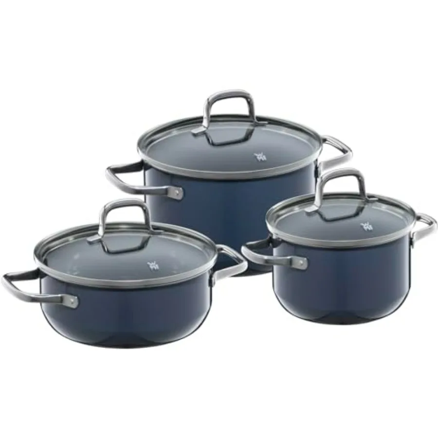 

Fusiontec Essential Induction 3Piece Saucepan Set with Glass Lid for HighEfficiency Cooking on Induction Stoves Featuring Advan